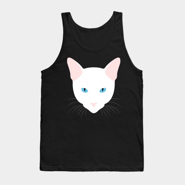 White Cat Tank Top by ElementalMerch